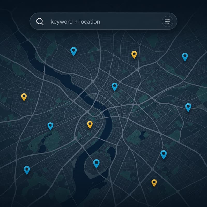 Find businesses by keyword