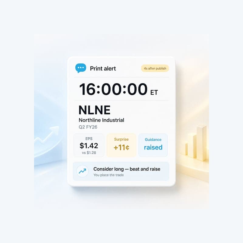 Earnings print to a Slack ping
